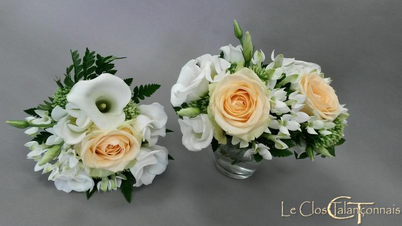 bouquets-demoiselles-d-honneur-roses-saumon-bouvardia-lysianthus