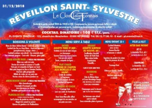 Réveillon Saint Sylvestre 2018 Trévoux Reyrieux Le Clos Talanconnais